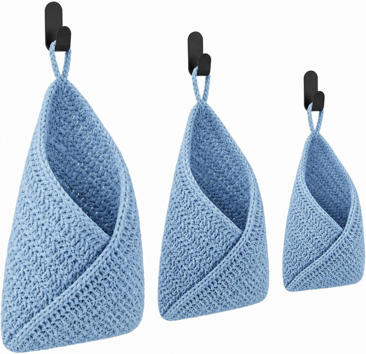Honeydak 3 Hanging Baskets, Light Brown, Scalloped Edge