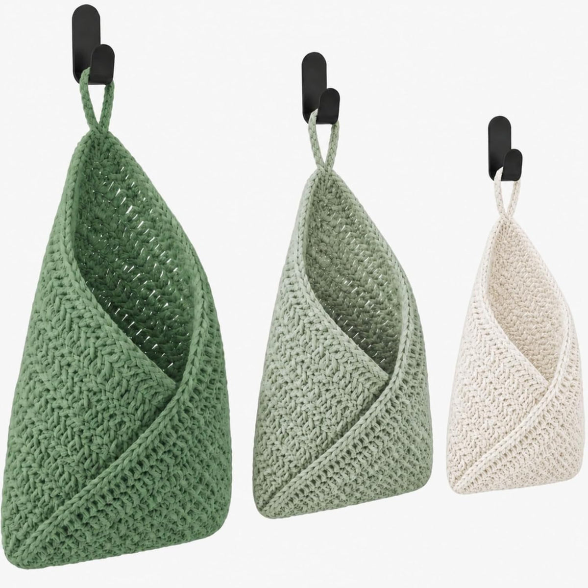 Honeydak 3 Hanging Baskets, Grey Mix, Wide Bucket Basket