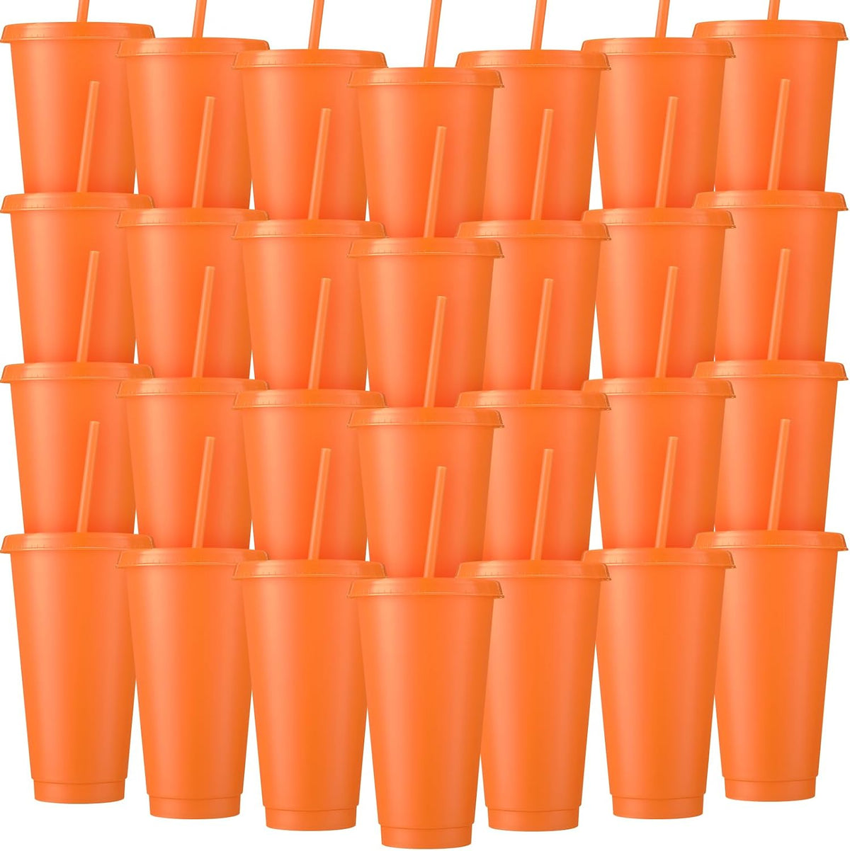 Honeydak 60 Pack Plastic Cups with Lids Straws,Electric Color